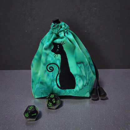 Black cat dice bag