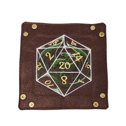 Dice Tray- D20 with dragon design