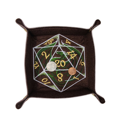 Dice Tray- D20 with dragon design