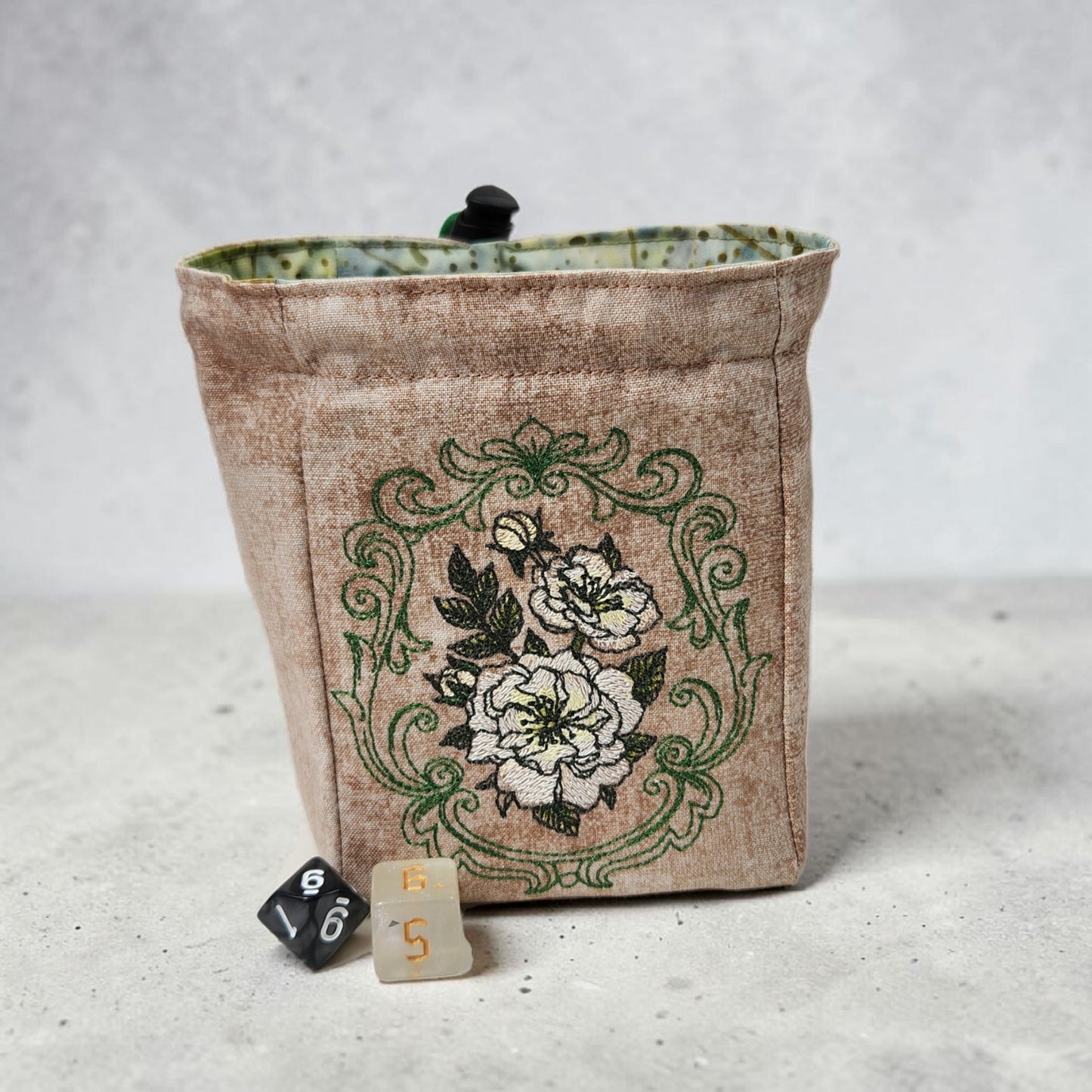 White Flower dice bag