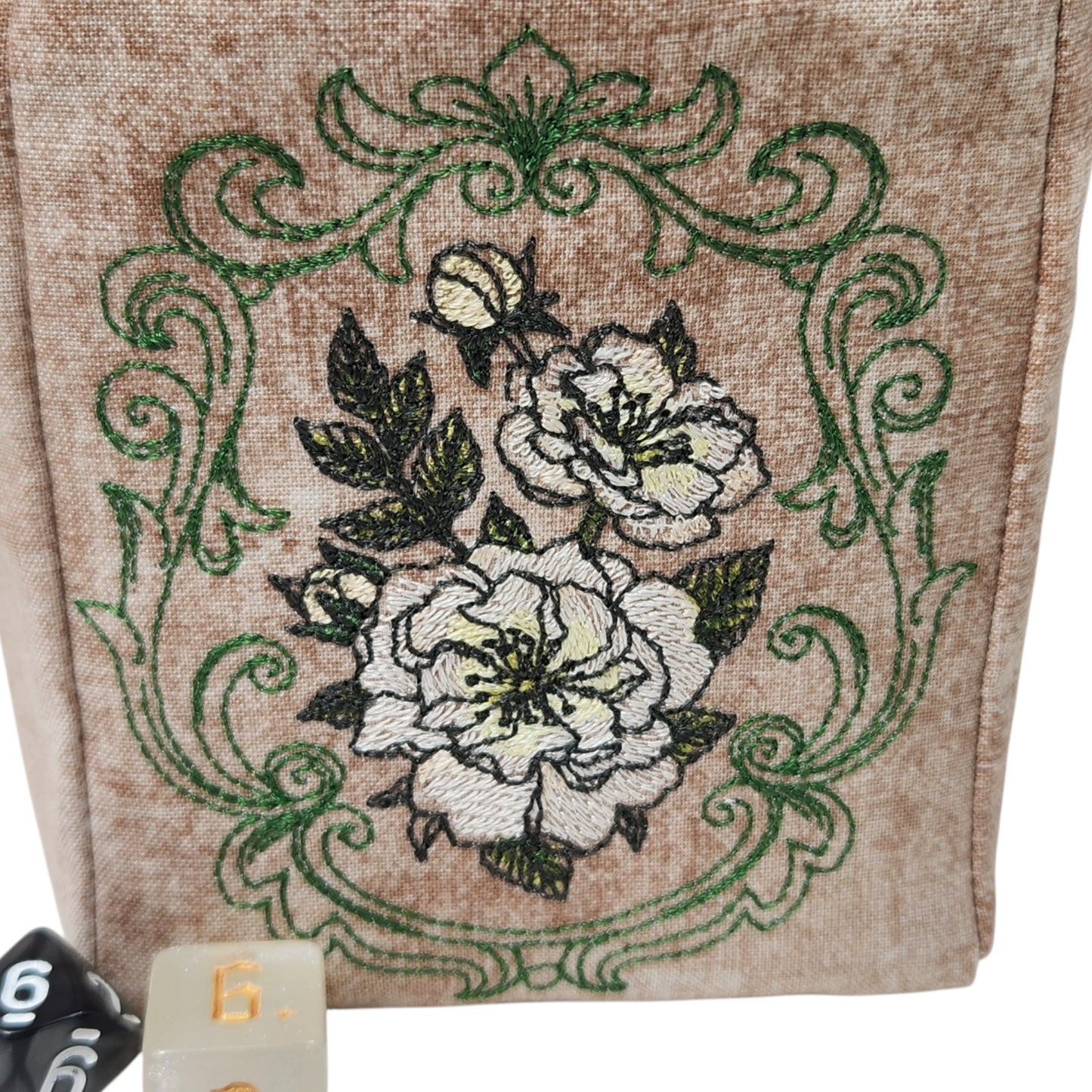 White Flower dice bag