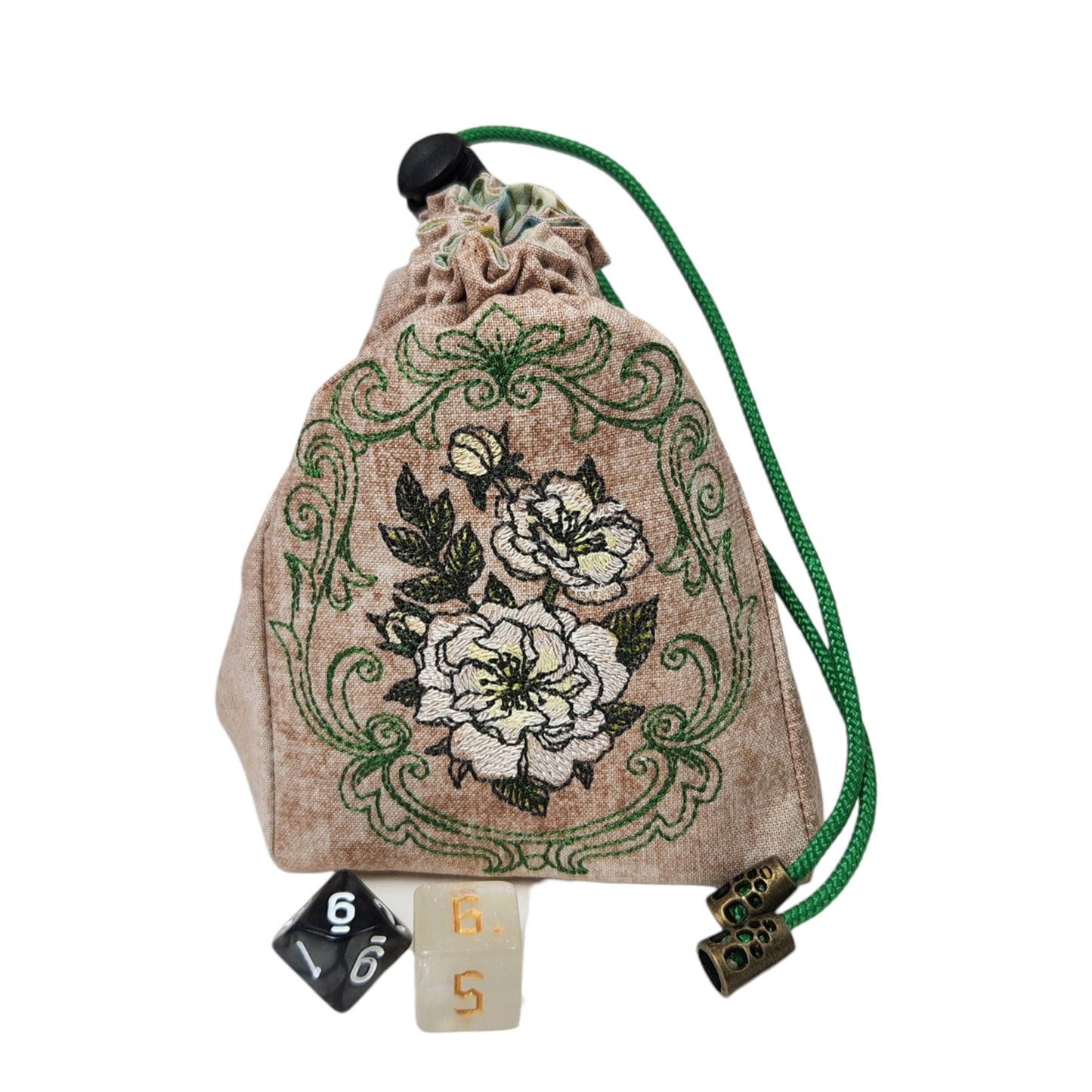 White Flower dice bag