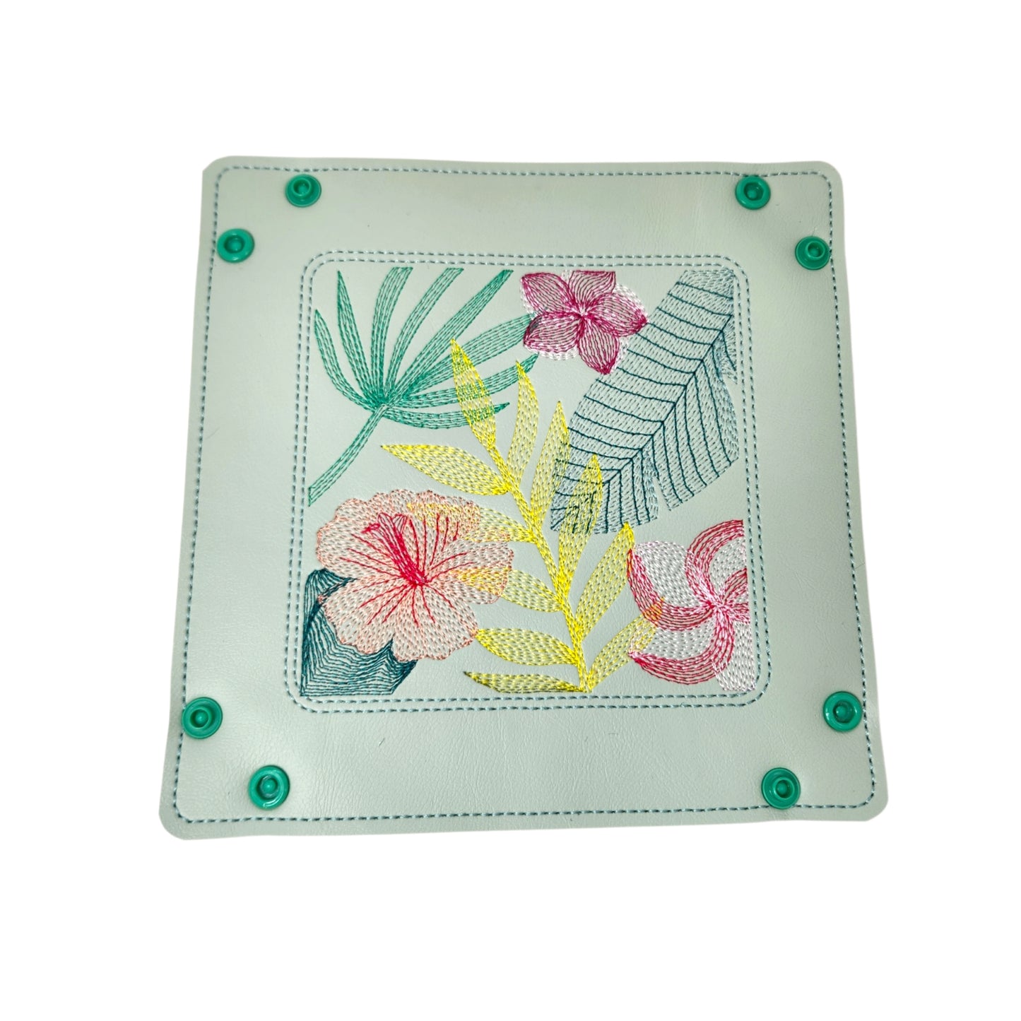 Collapsible Dice Rolling Tray, Tropical flower and leaves, TTRPG
