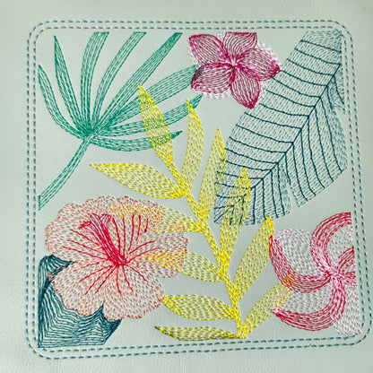 Collapsible Dice Rolling Tray, Tropical flower and leaves, TTRPG