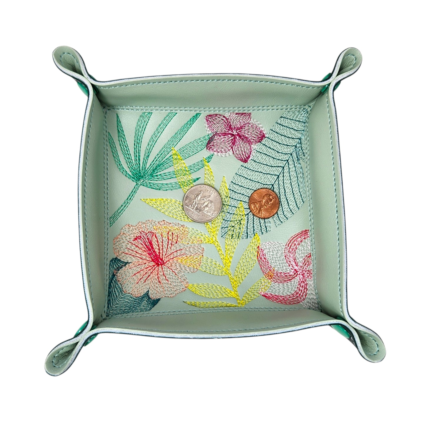 Collapsible Dice Rolling Tray, Tropical flower and leaves, TTRPG
