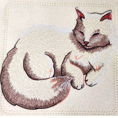 Fluffy white cat dice tray
