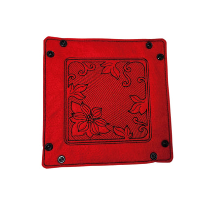 Poinsettia dice tray