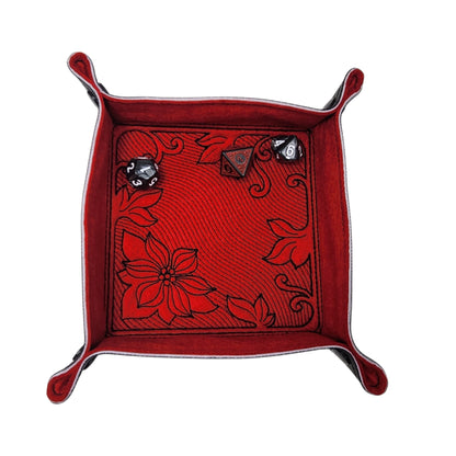 Poinsettia dice tray