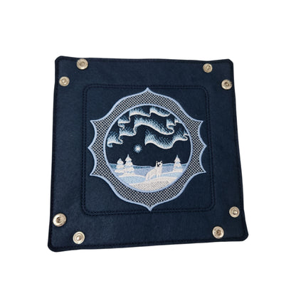 Winter Scene dice tray, Northern Lights