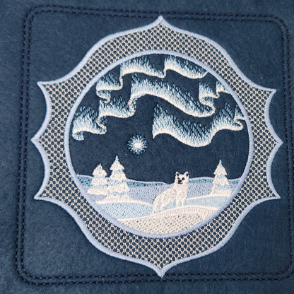 Winter Scene dice tray, Northern Lights