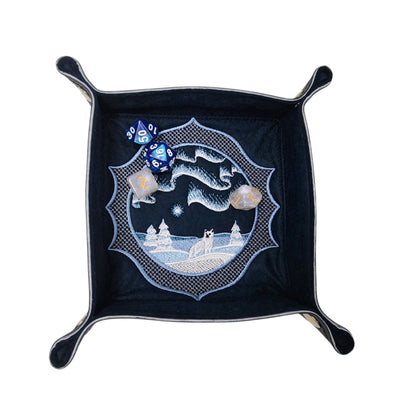Winter Scene dice tray, Northern Lights