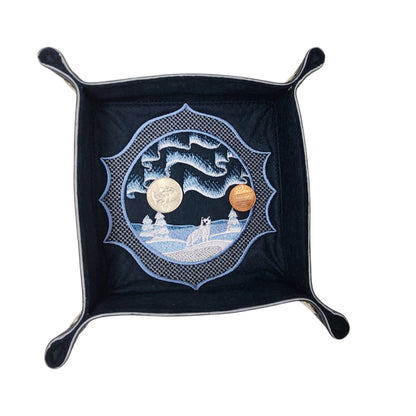 Winter Scene dice tray, Northern Lights