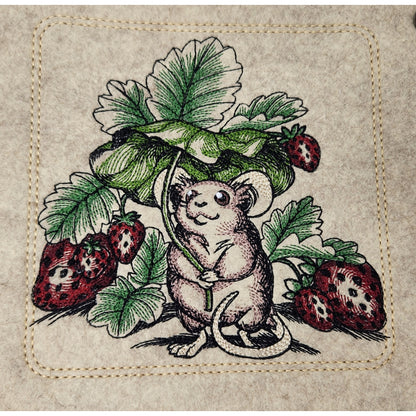 Strawberries and mouse dice tray