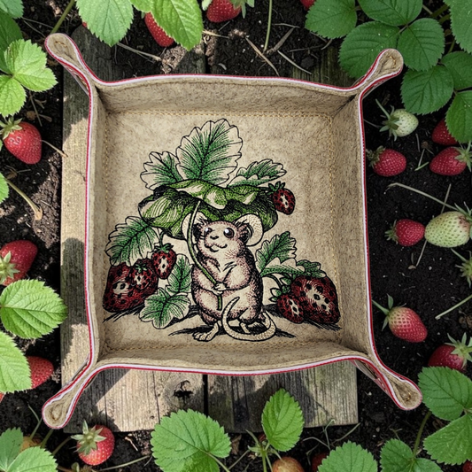 Strawberries and mouse dice tray