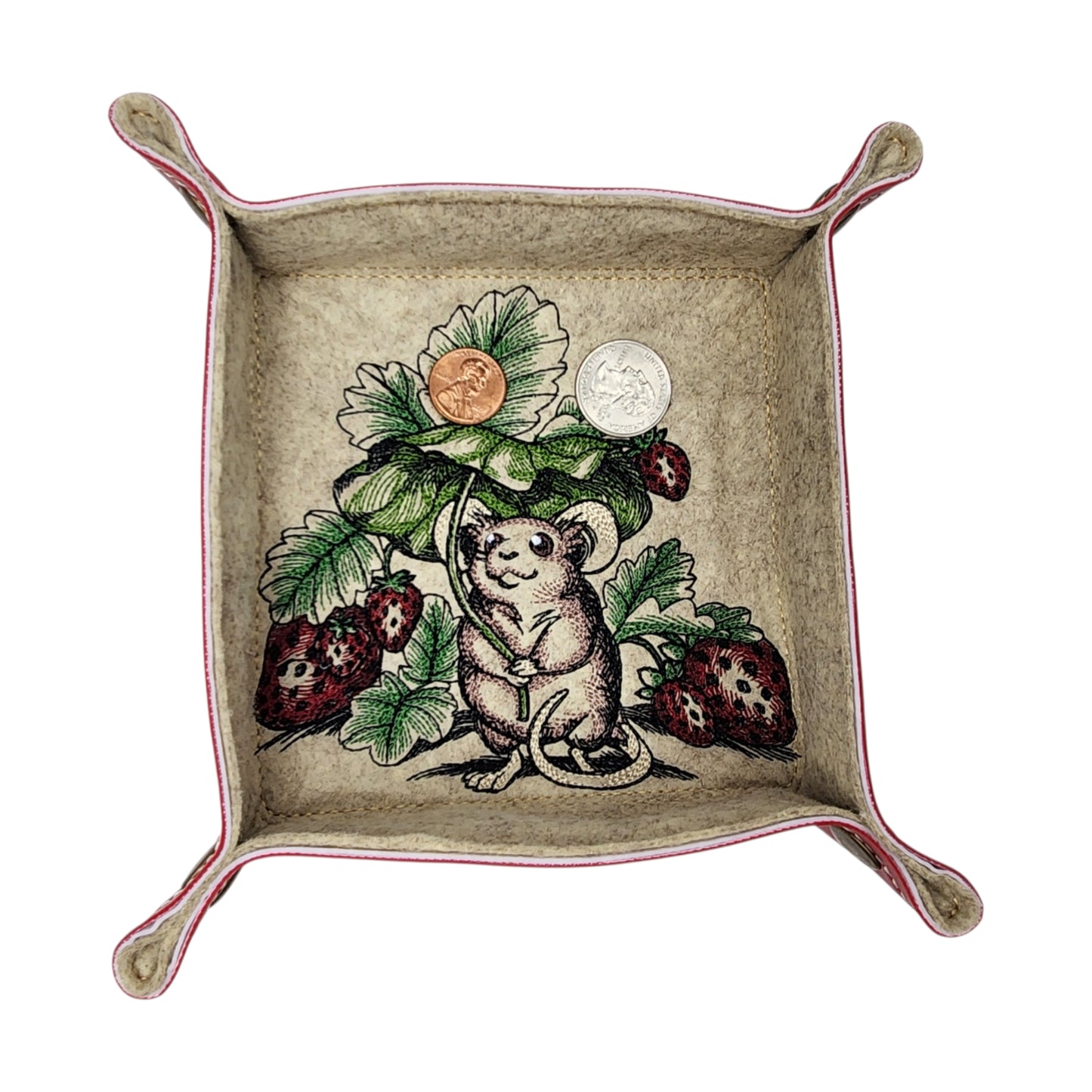 Strawberries and mouse dice tray