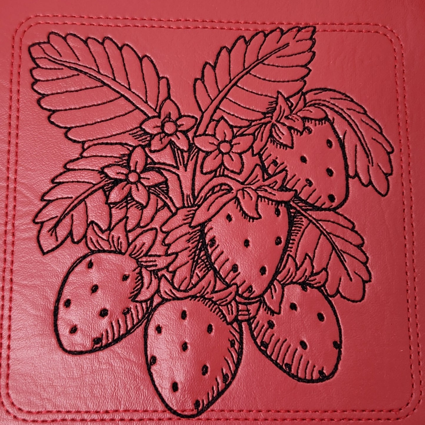 Strawberry Embroidered Collapsible Dice Tray