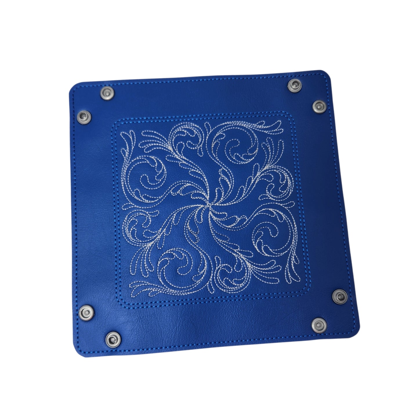 Collapsible Dice Rolling Tray with a swirl in a featherily design.