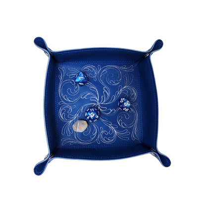 Collapsible Dice Rolling Tray with a swirl in a featherily design.