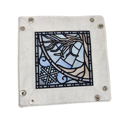 Winter time dice tray, stained glass design