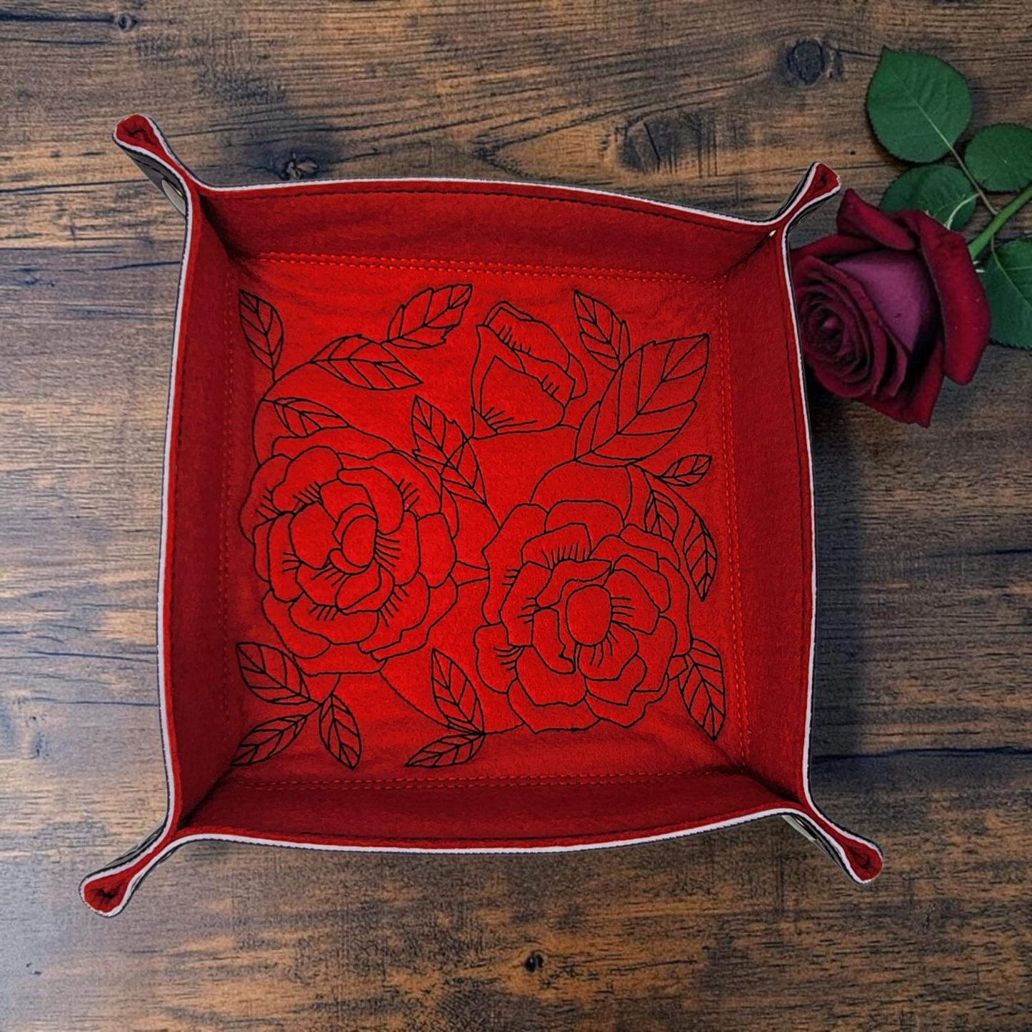 Rose flower dice tray, large