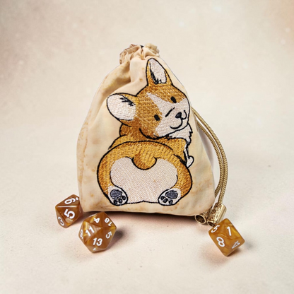 Corgi dog dice bag