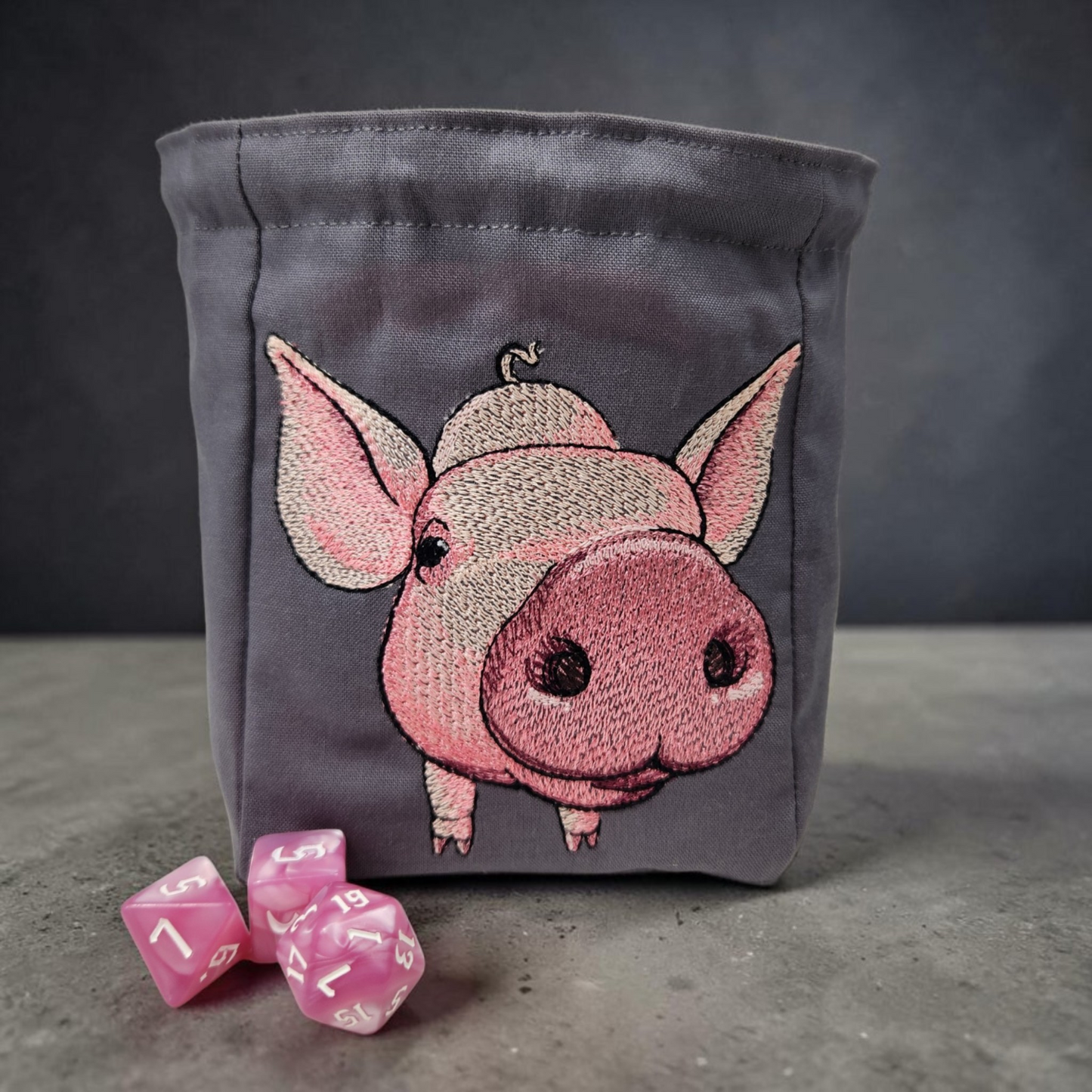 Pig dice bag, TTRPG