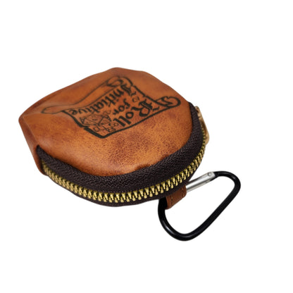 Leather keychain dice pouch, TTRPG