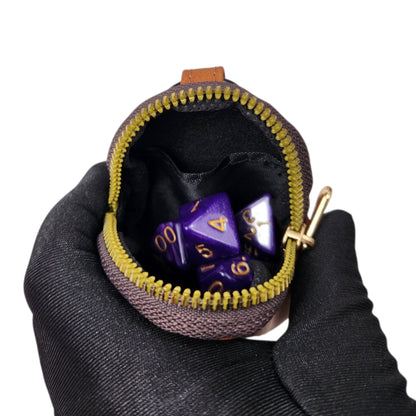 Leather keychain dice pouch, TTRPG