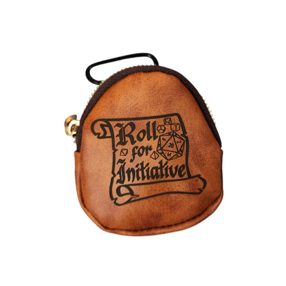 Leather keychain dice pouch, TTRPG