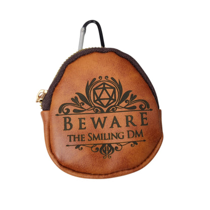 Leather keychain dice pouch, TTRPG