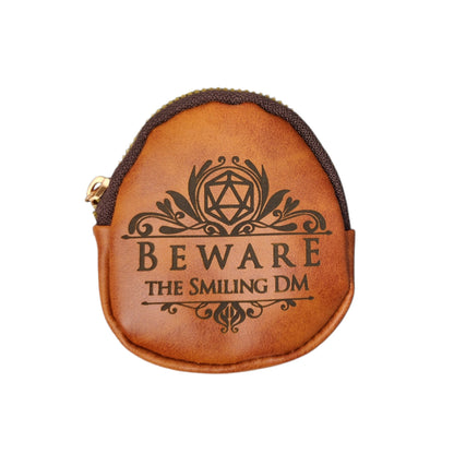 Leather keychain dice pouch, TTRPG