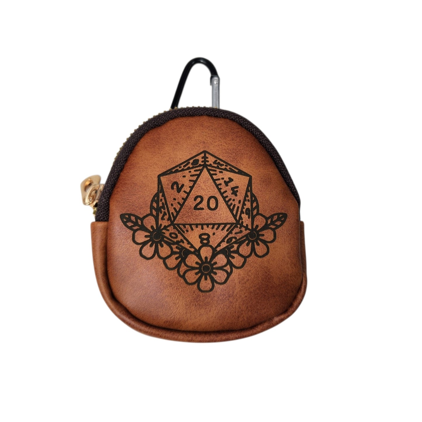 Leather keychain dice pouch, TTRPG