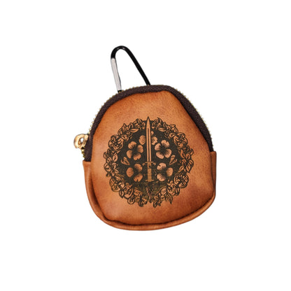 Leather keychain dice pouch, TTRPG