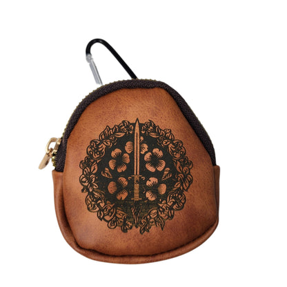 Leather keychain dice pouch, TTRPG