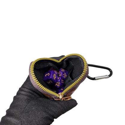 Leather keychain dice pouch, TTRPG