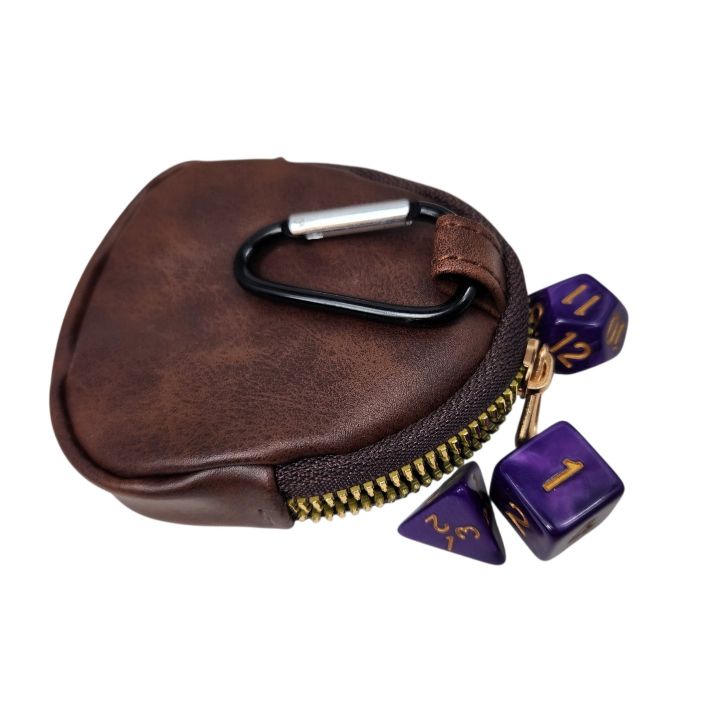 Leather keychain dice pouch, TTRPG