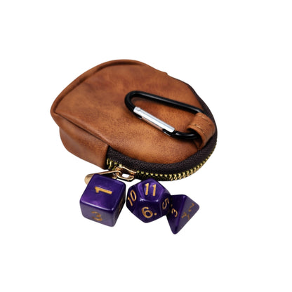 Leather keychain dice pouch, TTRPG
