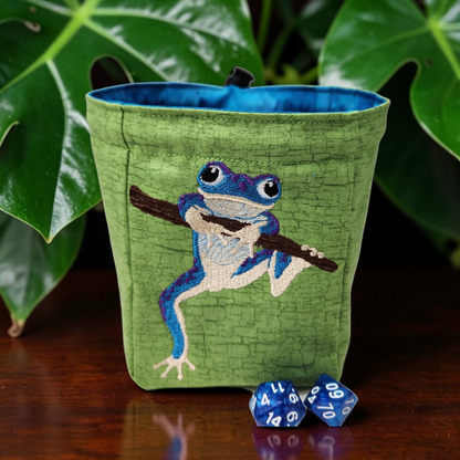 Blue Tree Frog Dice Bag