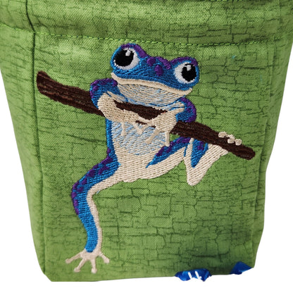 Blue Tree Frog Dice Bag