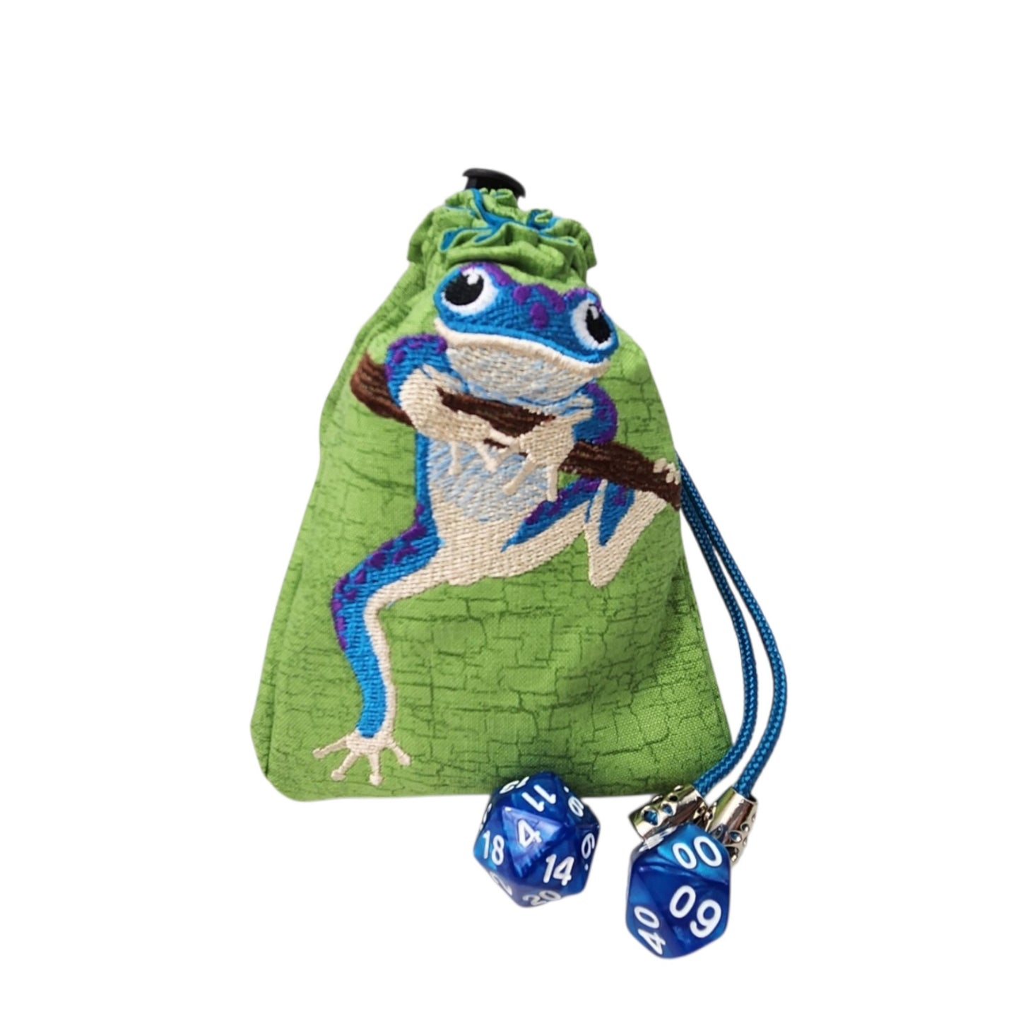 Blue Tree Frog Dice Bag