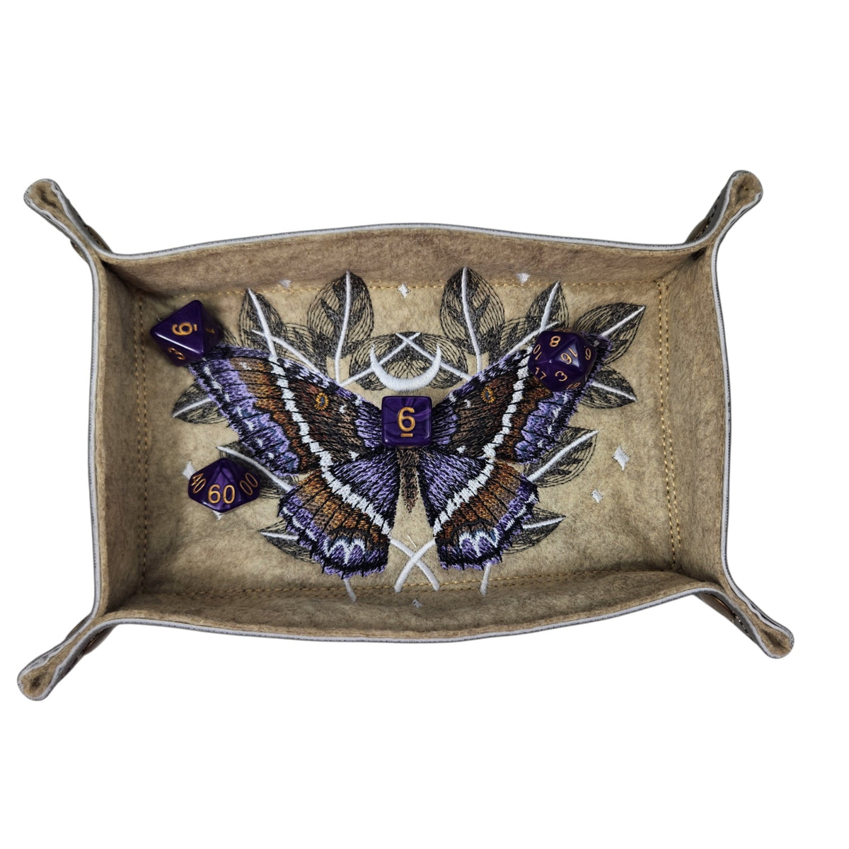 Magical moth rectangle dice tray