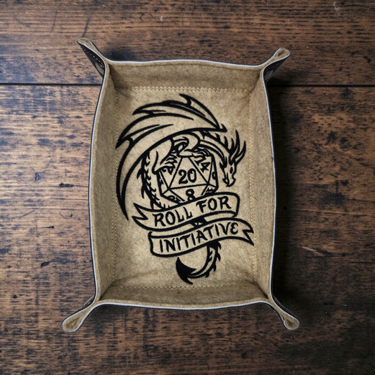 Roll initiative dragon dice tray, rectangle