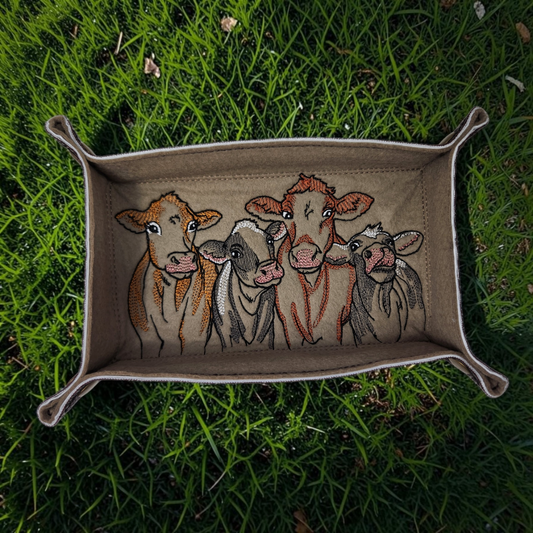 Cow dice tray, rectangle dice tray