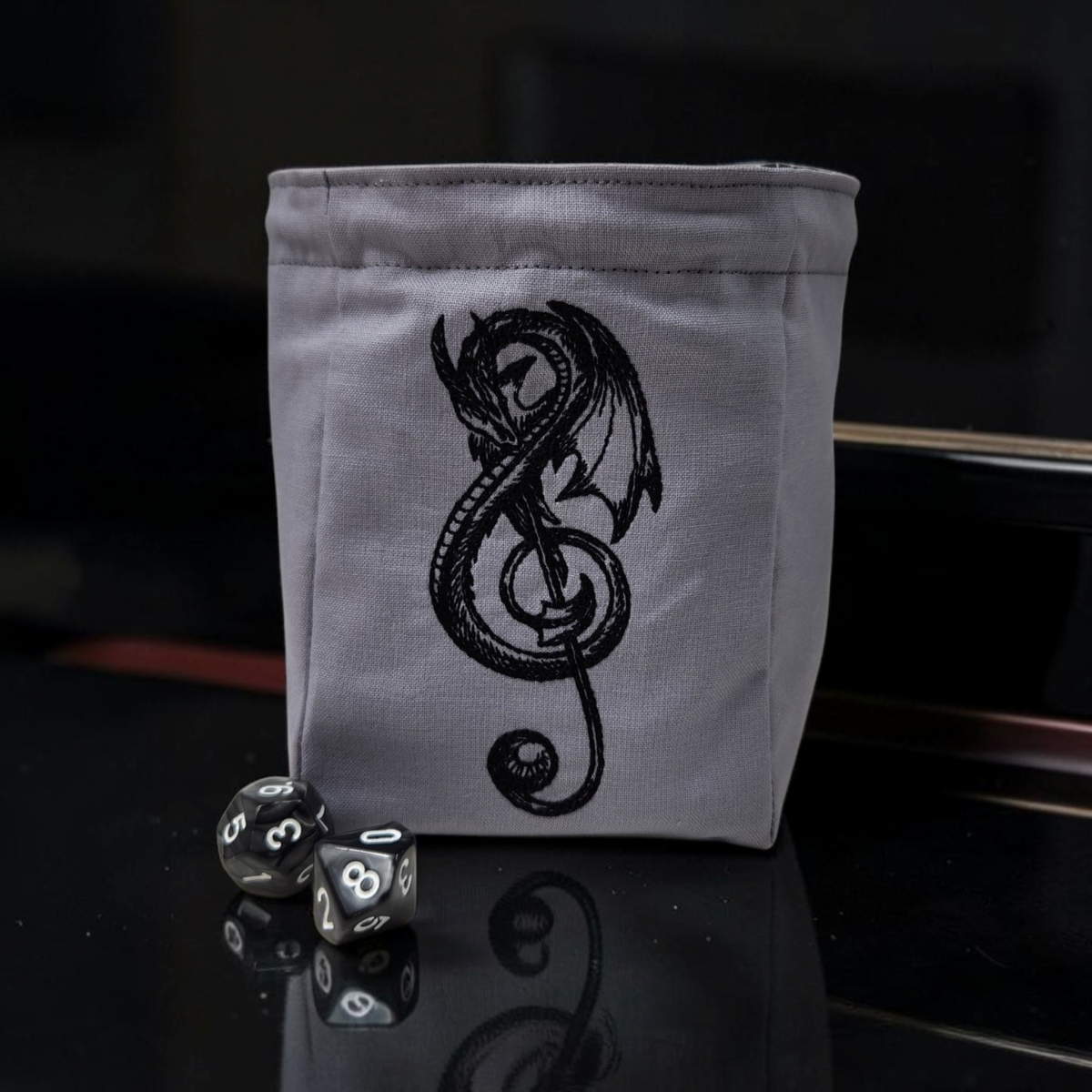 Treble Clef Dragon Dice Bag