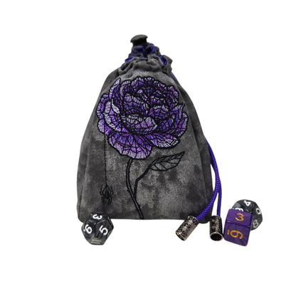 Rose and Spider dice bag