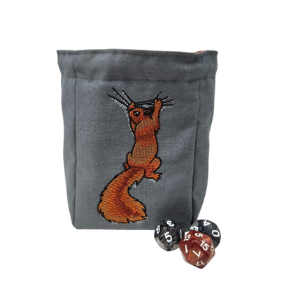Clinging squirrel dice bag