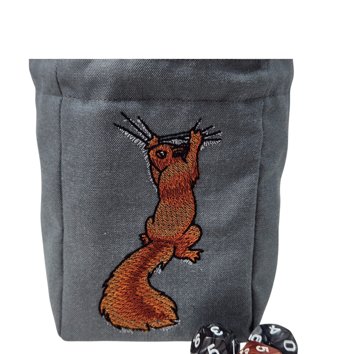 Clinging squirrel dice bag