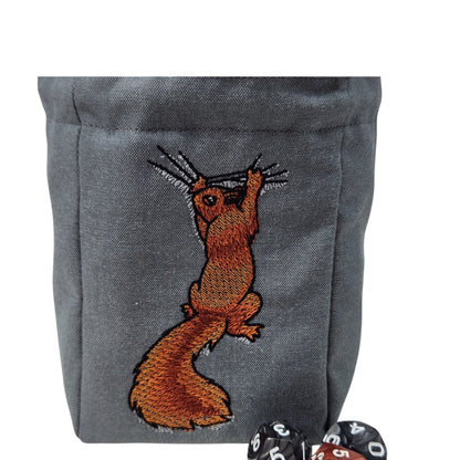 Clinging squirrel dice bag