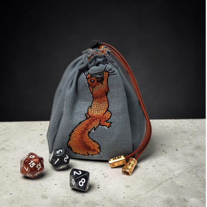 Clinging squirrel dice bag