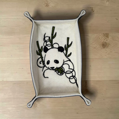 Panda bear dice tray, rectangle